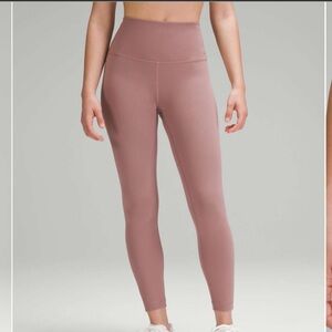 lululemon athletica wunder train high rise 25in size 8 twilight rose